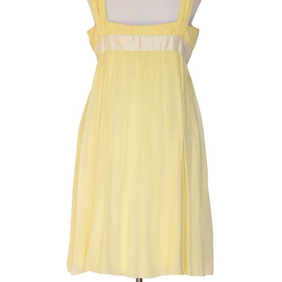 MARC BOUWER Yellow Cocktail Party Prom Dress Rhinestone Sz 8 Small Silk New - Picture 4 of 4
